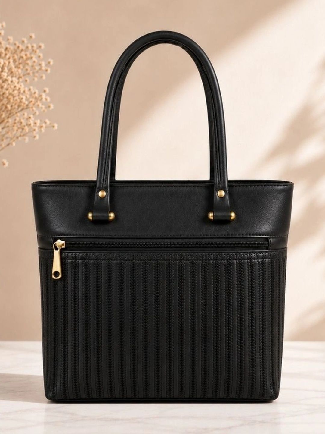 TURBOMAX Textured PU Structured Tote Bag-picture-13