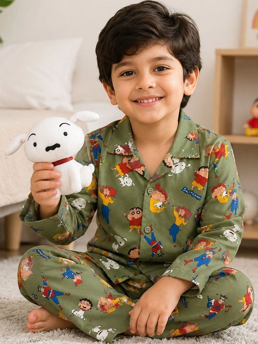 TONY & JONY Boys Printed Shirt with Pyjamas-picture-56
