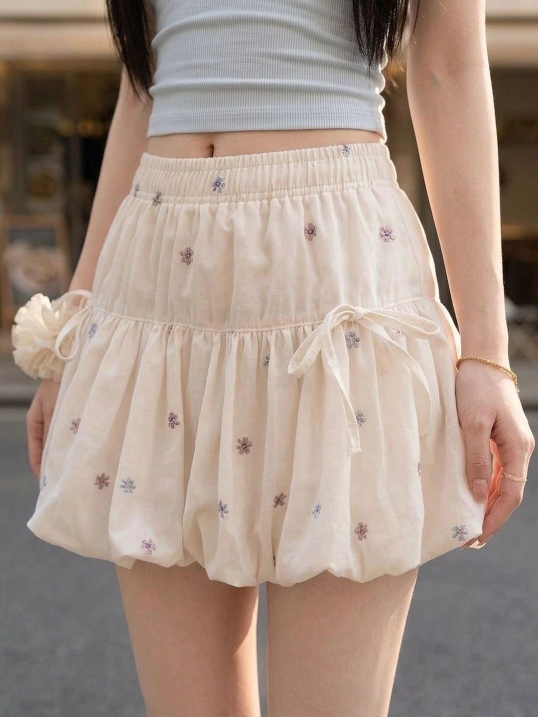 Suo Women Floral Micro or Ditsy Print Mini Balloon Skirt-picture-25