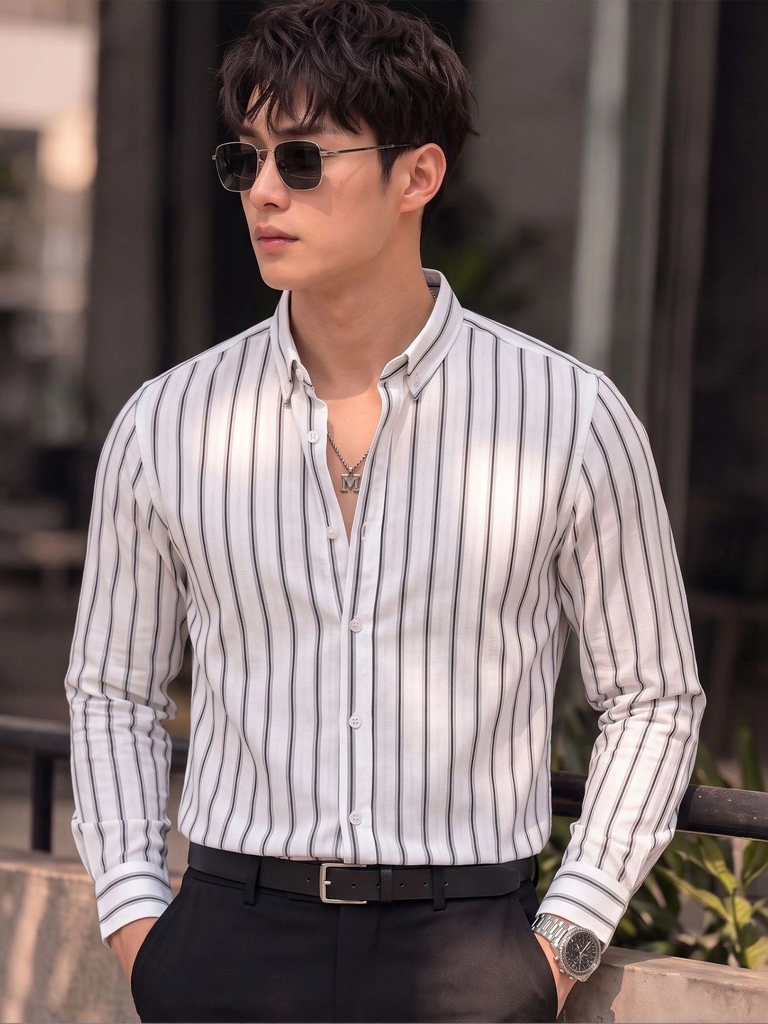 Nat Jastica Men Straight Striped Casual Shirt-picture-25