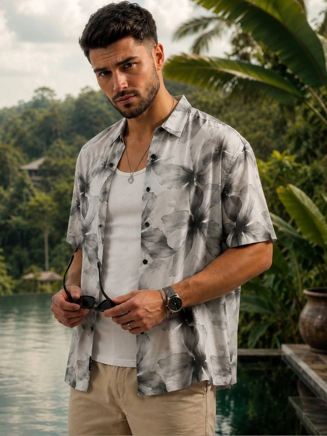 XKIND Men Standard Floral Printed Casual Shirt-picture-24