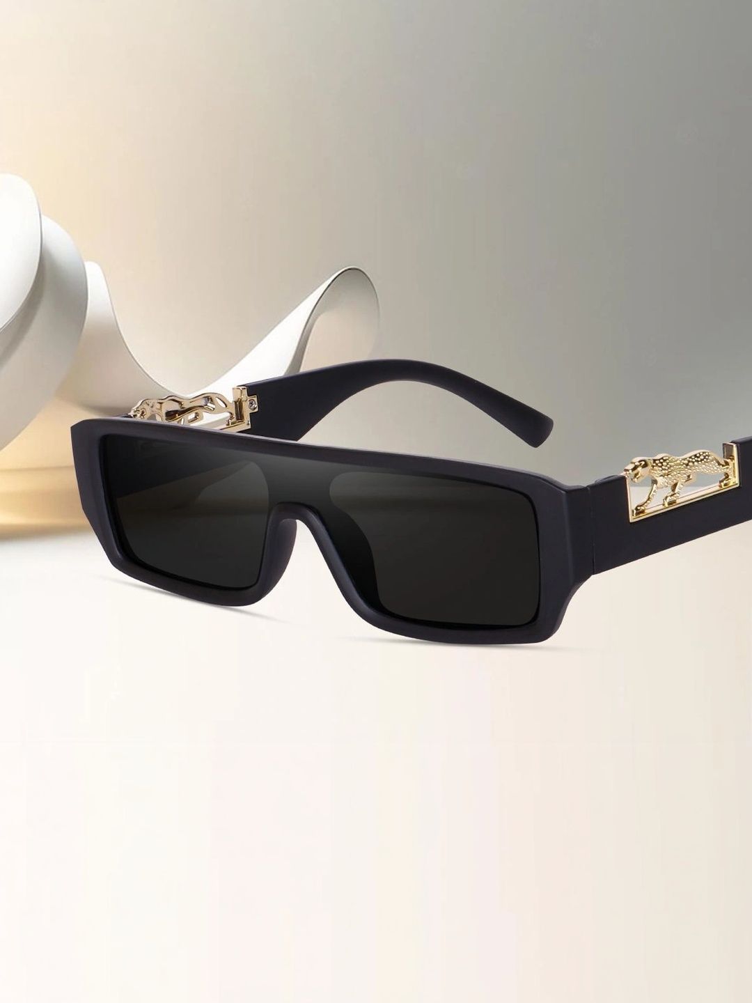 EYELLUSION Women Black Lens & Black Rectangle Sunglasses with-picture-13