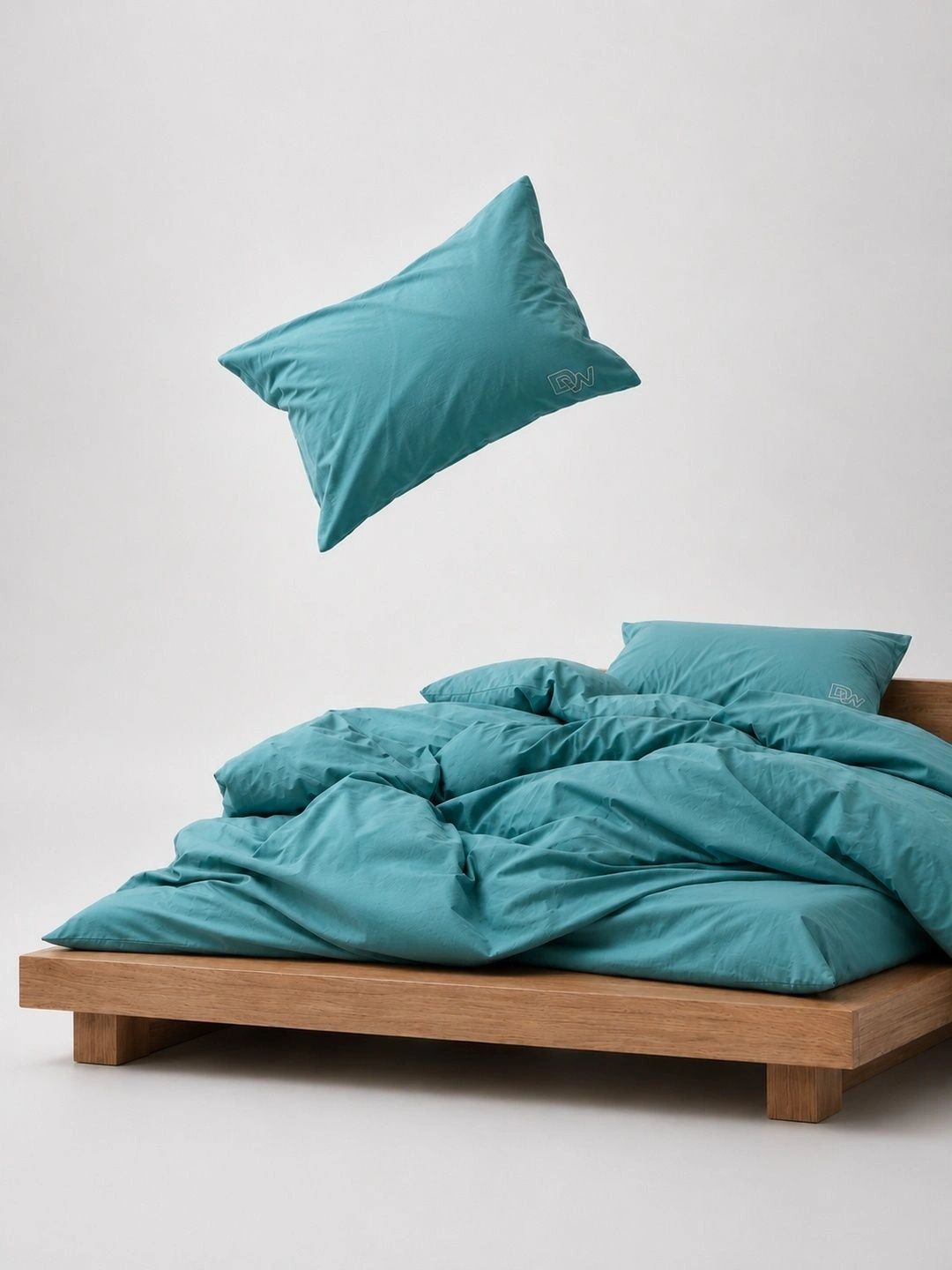 VARDAAN SALES Teal 350 TC King Bedsheet with 2 Pillow Covers-image-16