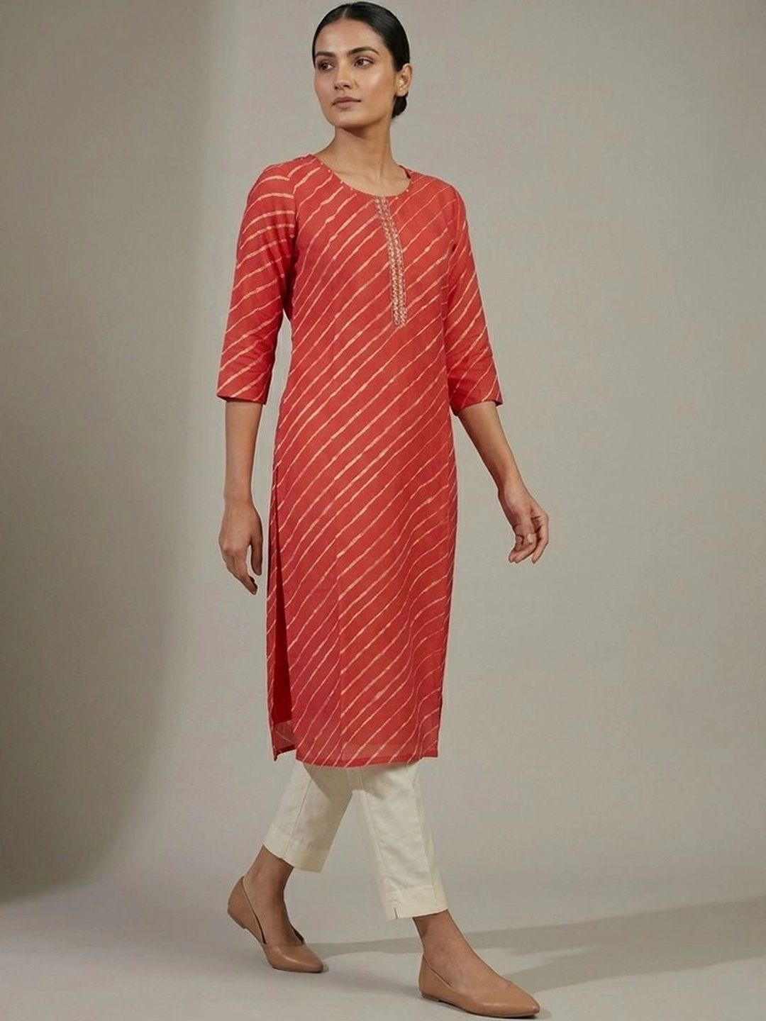 gokurtis Printed Thread Work Pure Cotton Blend Handloom Thread Work Kurti-picture-46