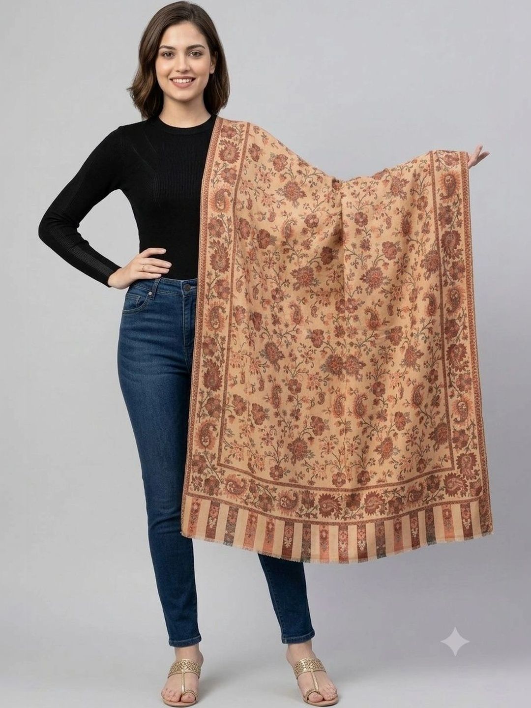 Soul Essence Women Floral Printed Shawl-picture-35