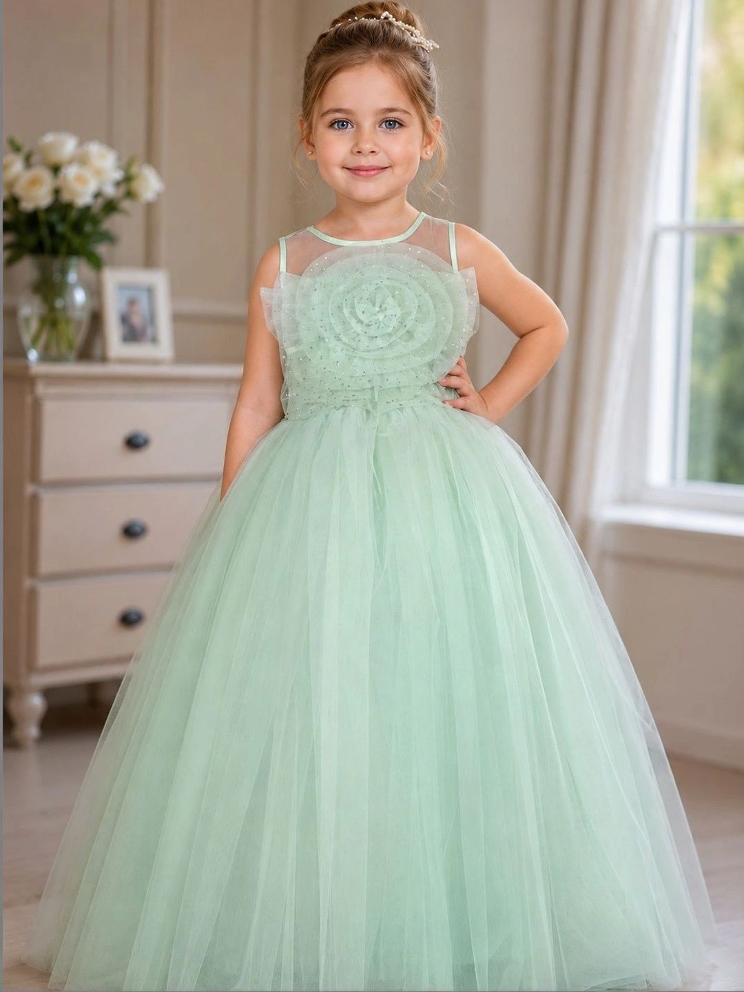 Miss & Chief Ruffled Net Maxi Dress-picture-26