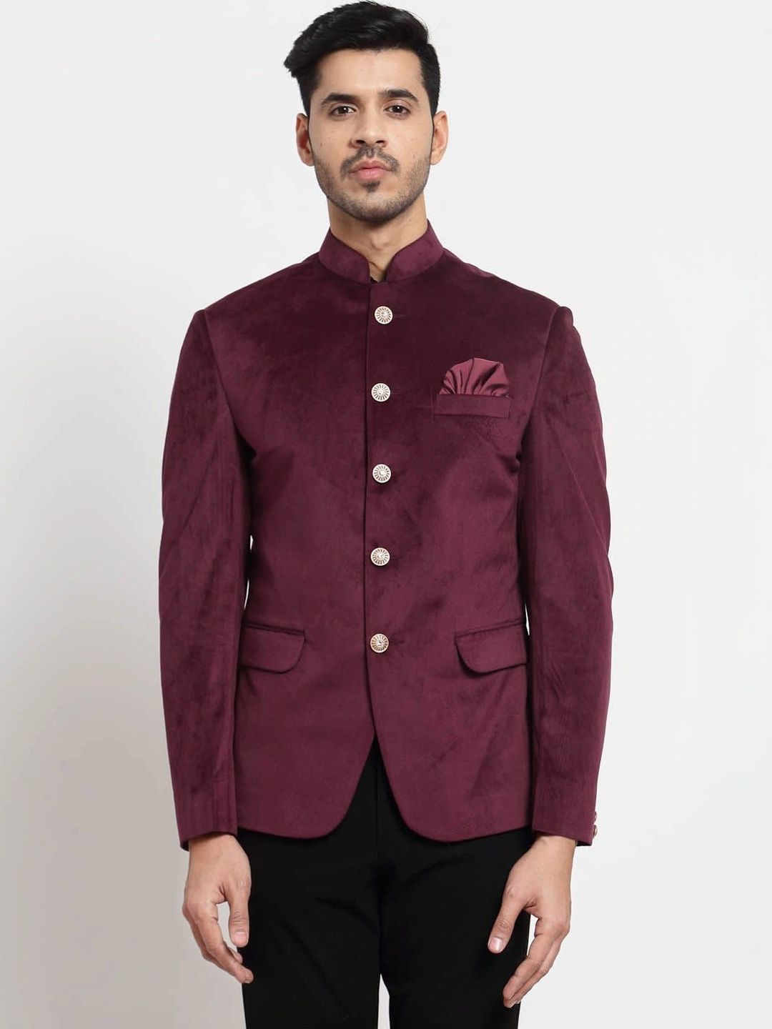 Moda Rapido Mandarin Collar Single-Breasted Casual Blazer-picture-41