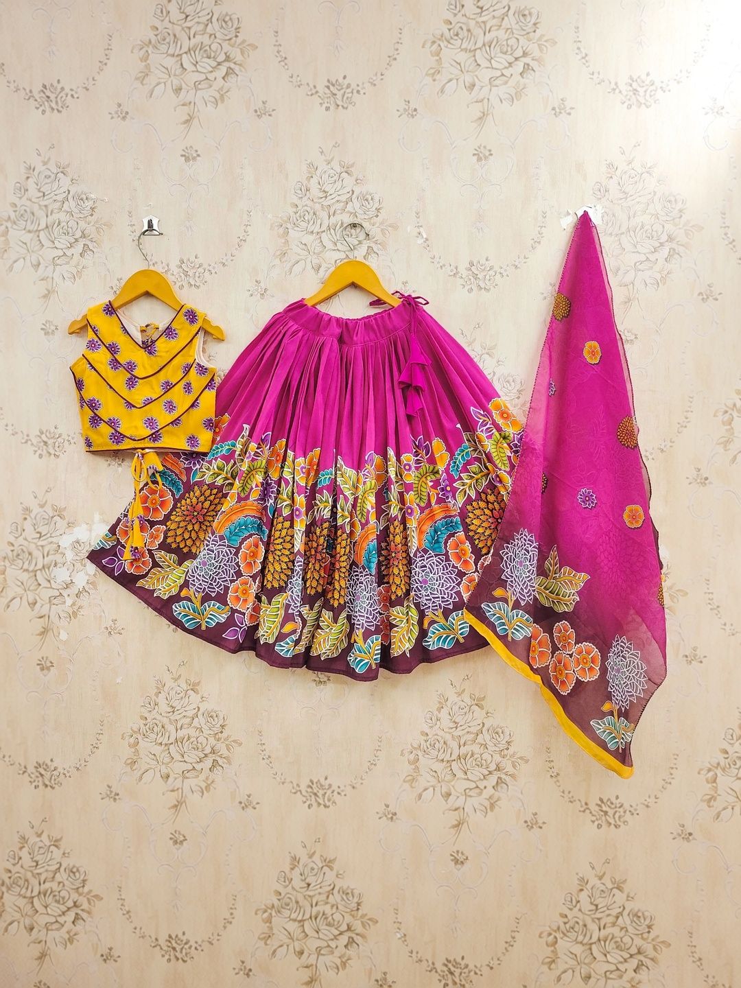 JOVK DESIGN Girls Printed Ready to Wear Lehenga & Blouse With Dupatta-picture-19