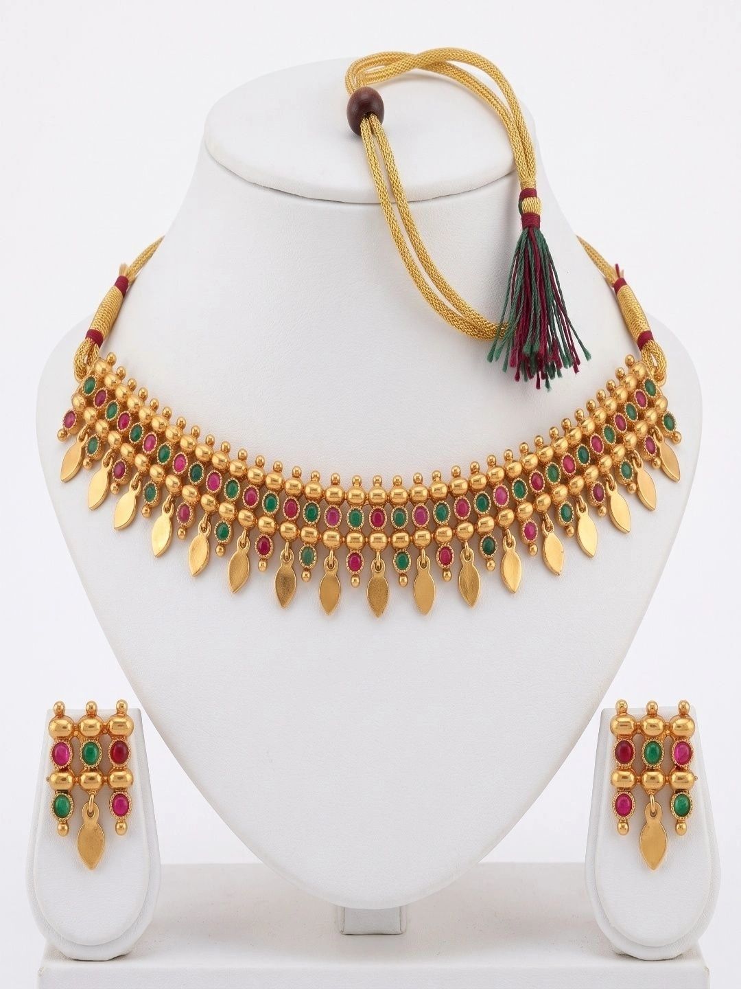 ZXRIZ Gold-Plated Antique Beaded Necklace and Earrings-picture-22