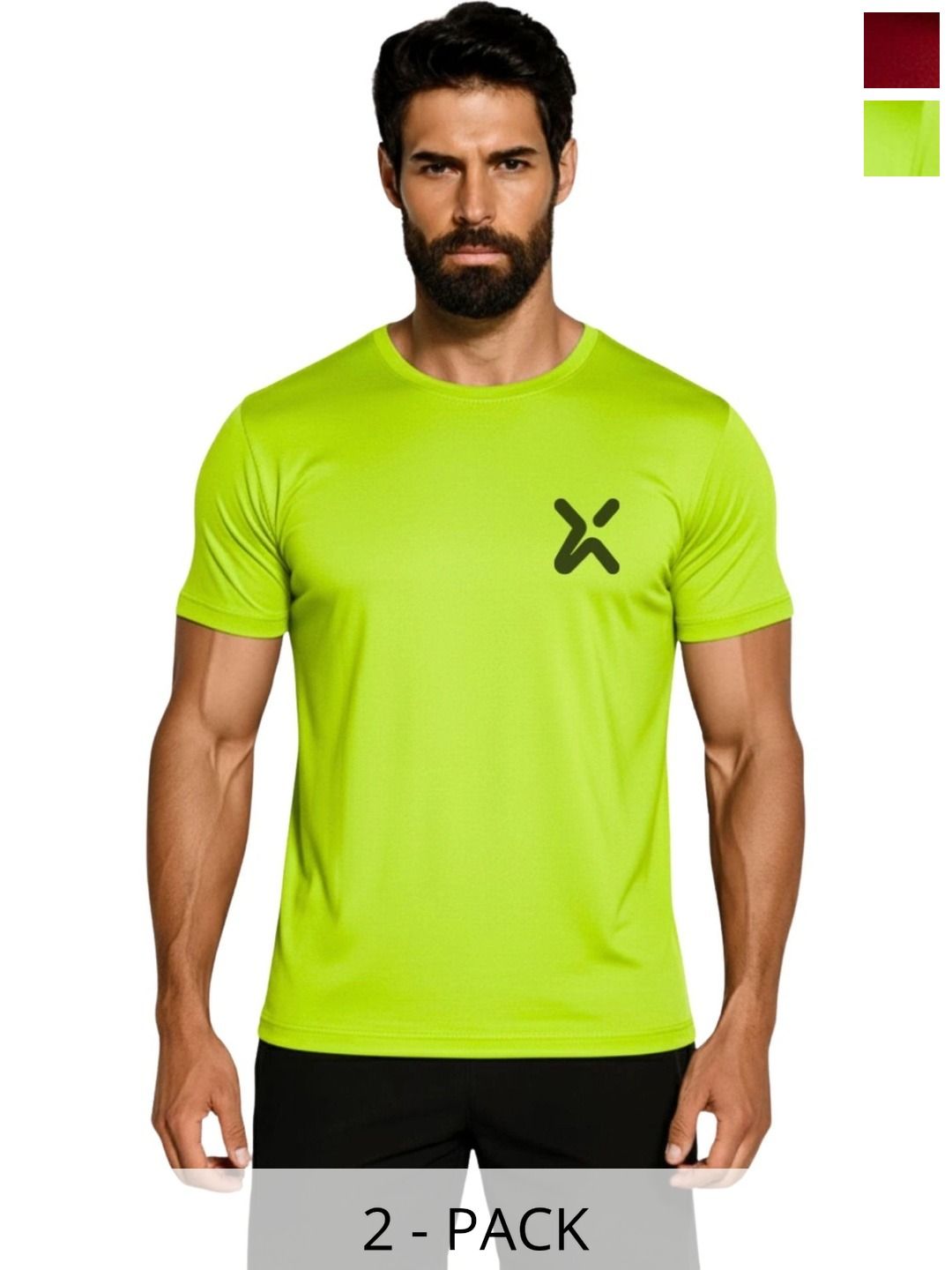 3Colors Men Brand Logo 2 Moisture Wicking T-shirt-picture-21
