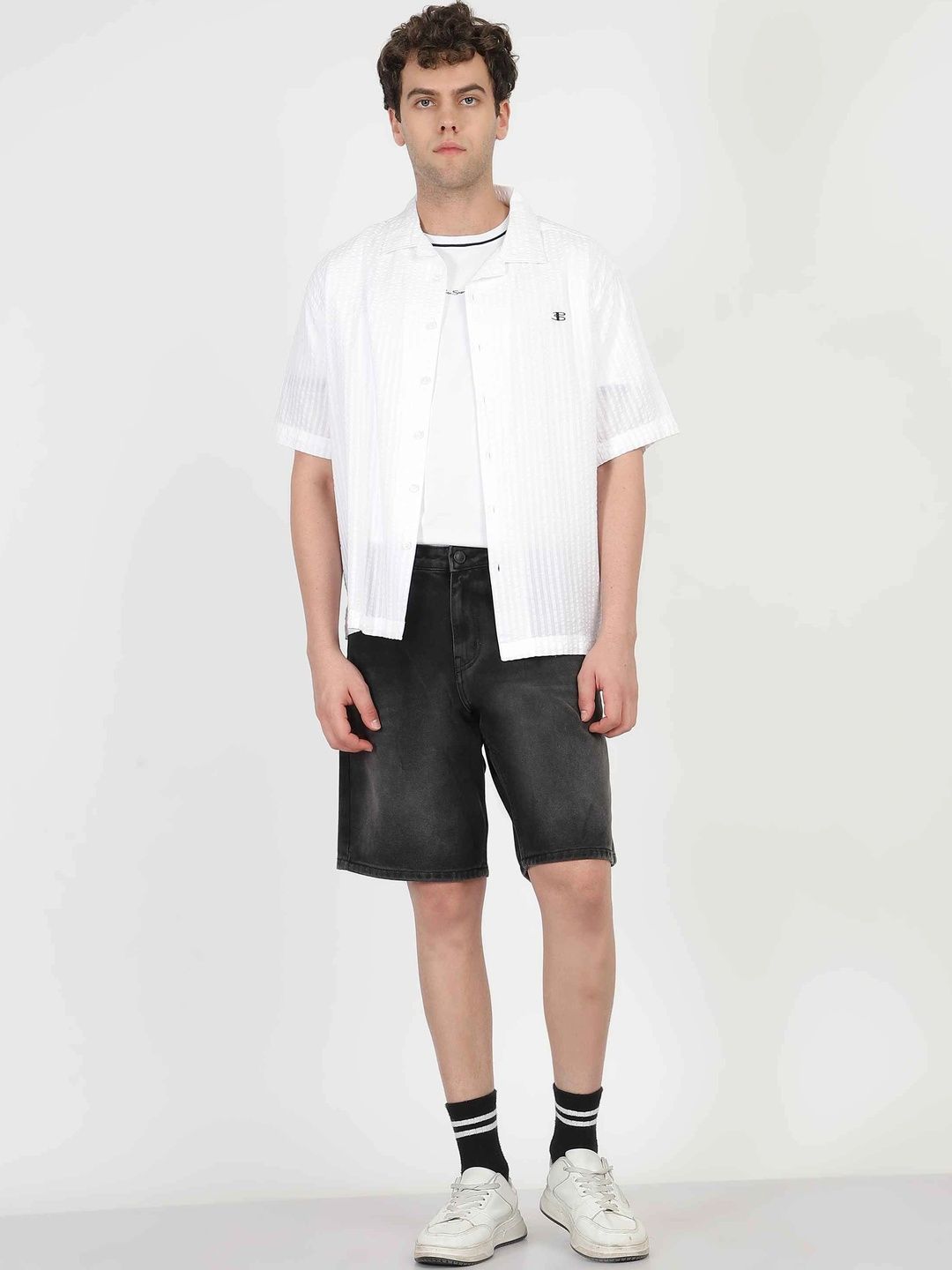 BEN SHERMAN Men Washed Denim Shorts Technology-picture-11