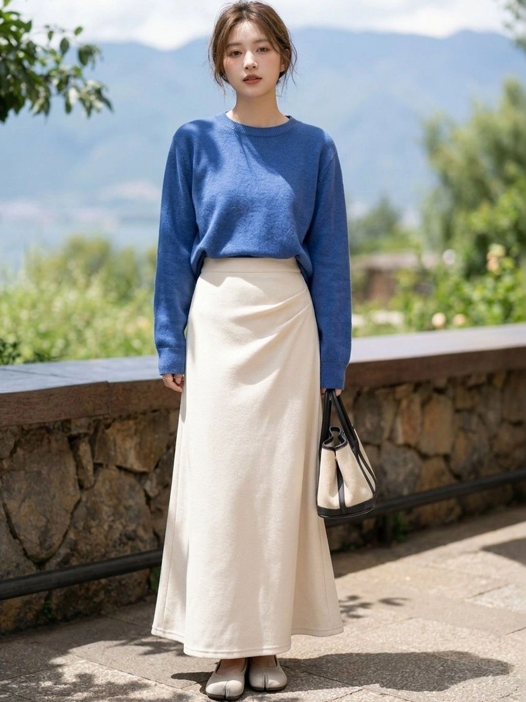 Suo Women Maxi A-Line Skirt-picture-39