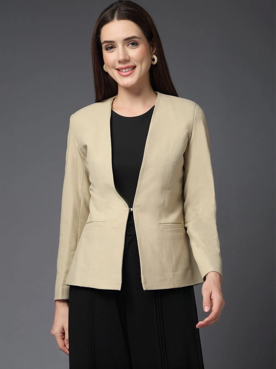 all about you Notched Lapel Single-Breasted Tailored Fit Blazers-picture-22