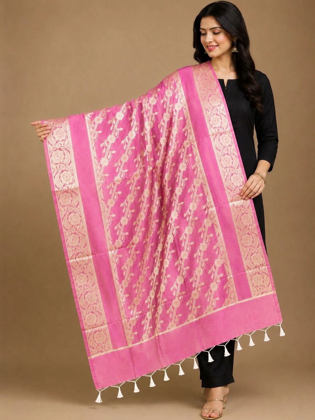 The SDF India Woven Design Art Silk Dupatta with Zari-picture-40