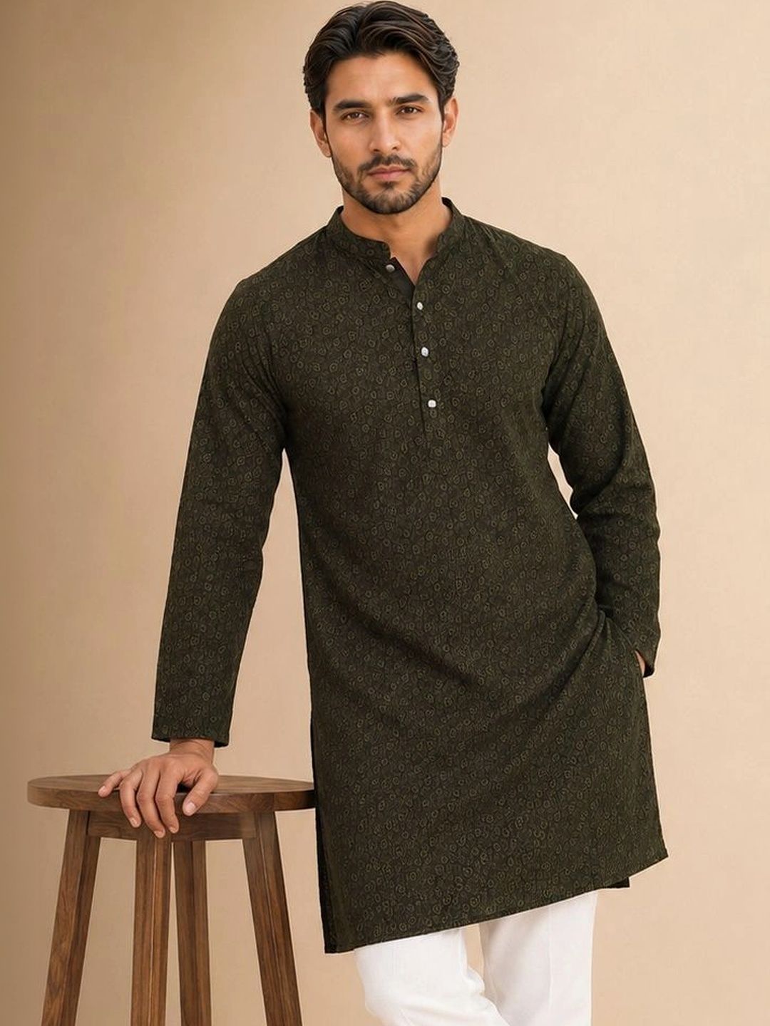 House of Pataudi Men Paisley Printed Kurta-picture-44