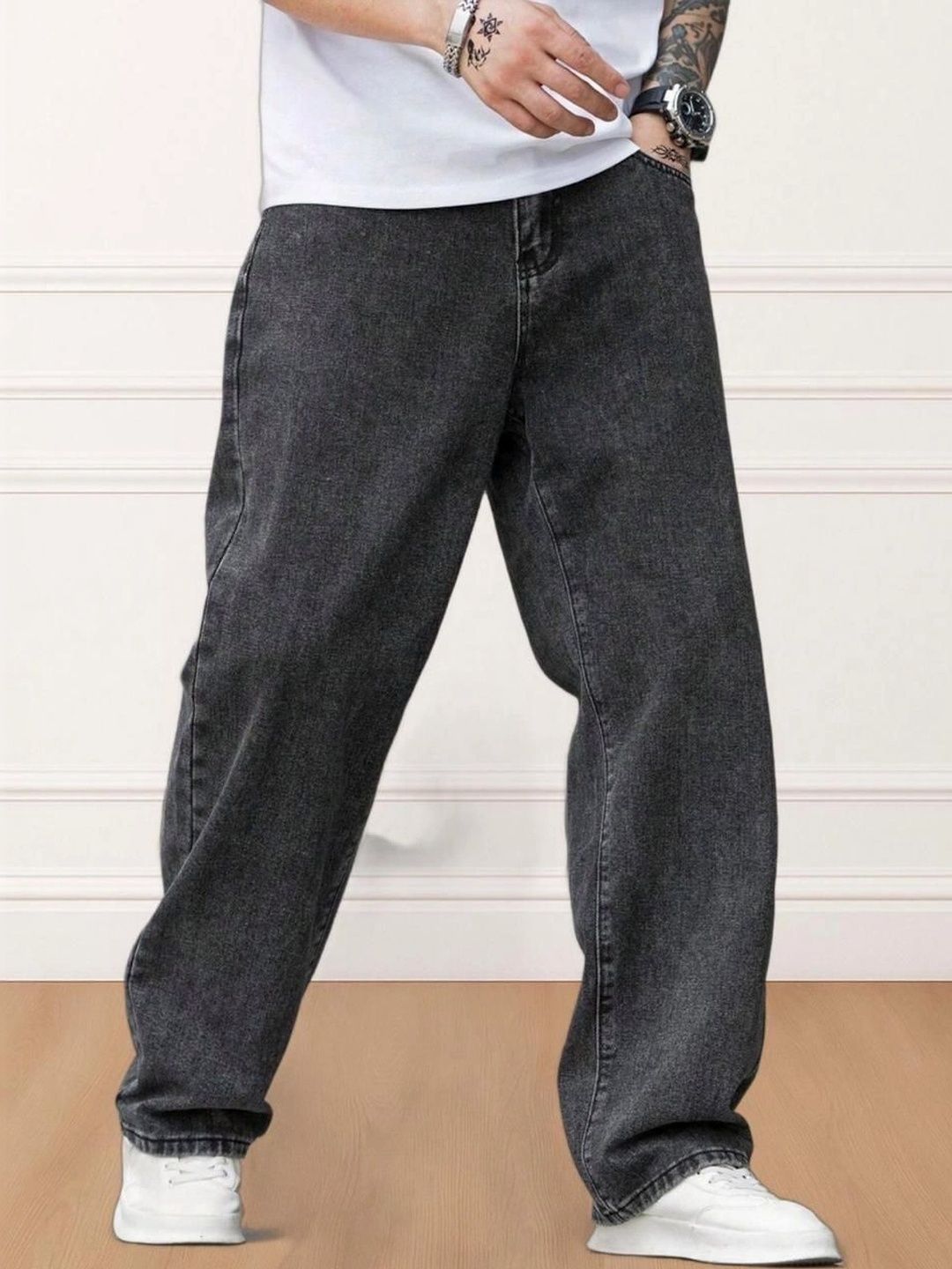 FLAYING Men Relaxed Fit Mid-Rise Jeans-picture-28