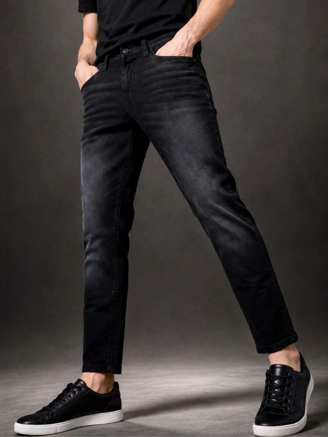 BREXX Men Jean Slim Fit Mid-Rise Low Distress Light Fade Stretchable Jeans-picture-56