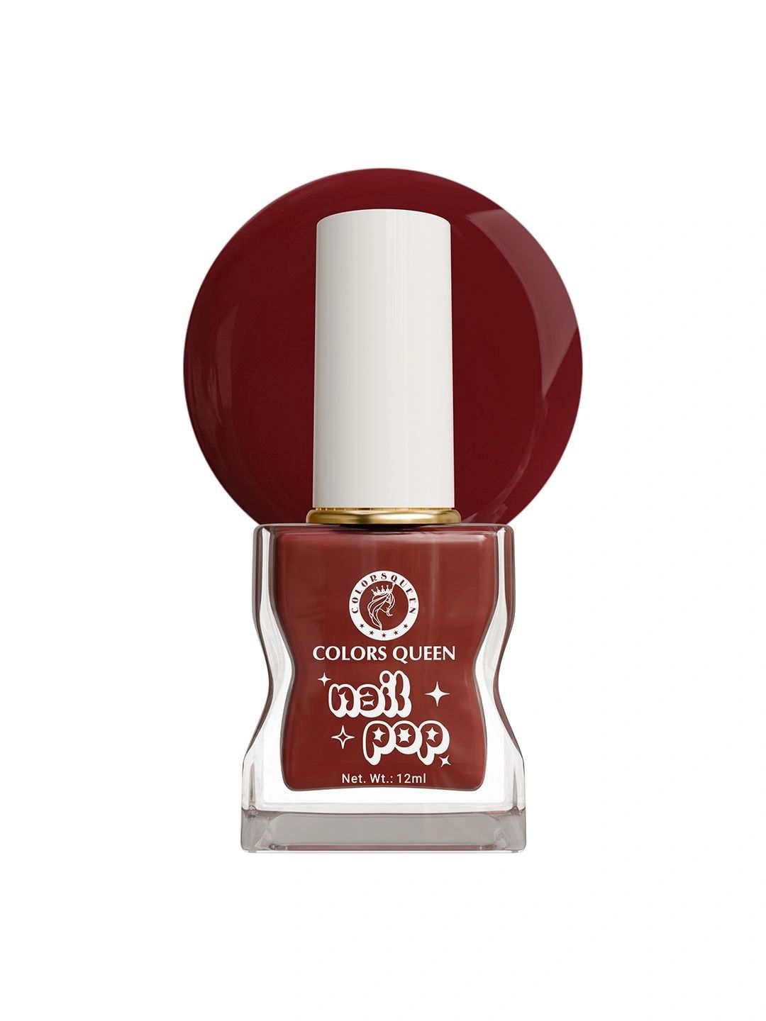 Colors Queen Nail Pop Glossy Gel Finish & Quick Drying Nail Polish - 12 ml - Crimson Red-picture-27
