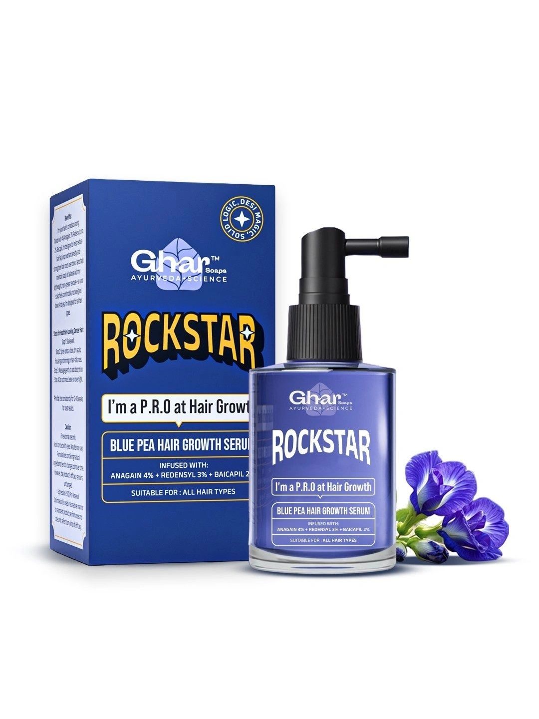 GHAR SOAPS Rockstar Blue Pea Hair Growth Serum - 30 ml-image-9