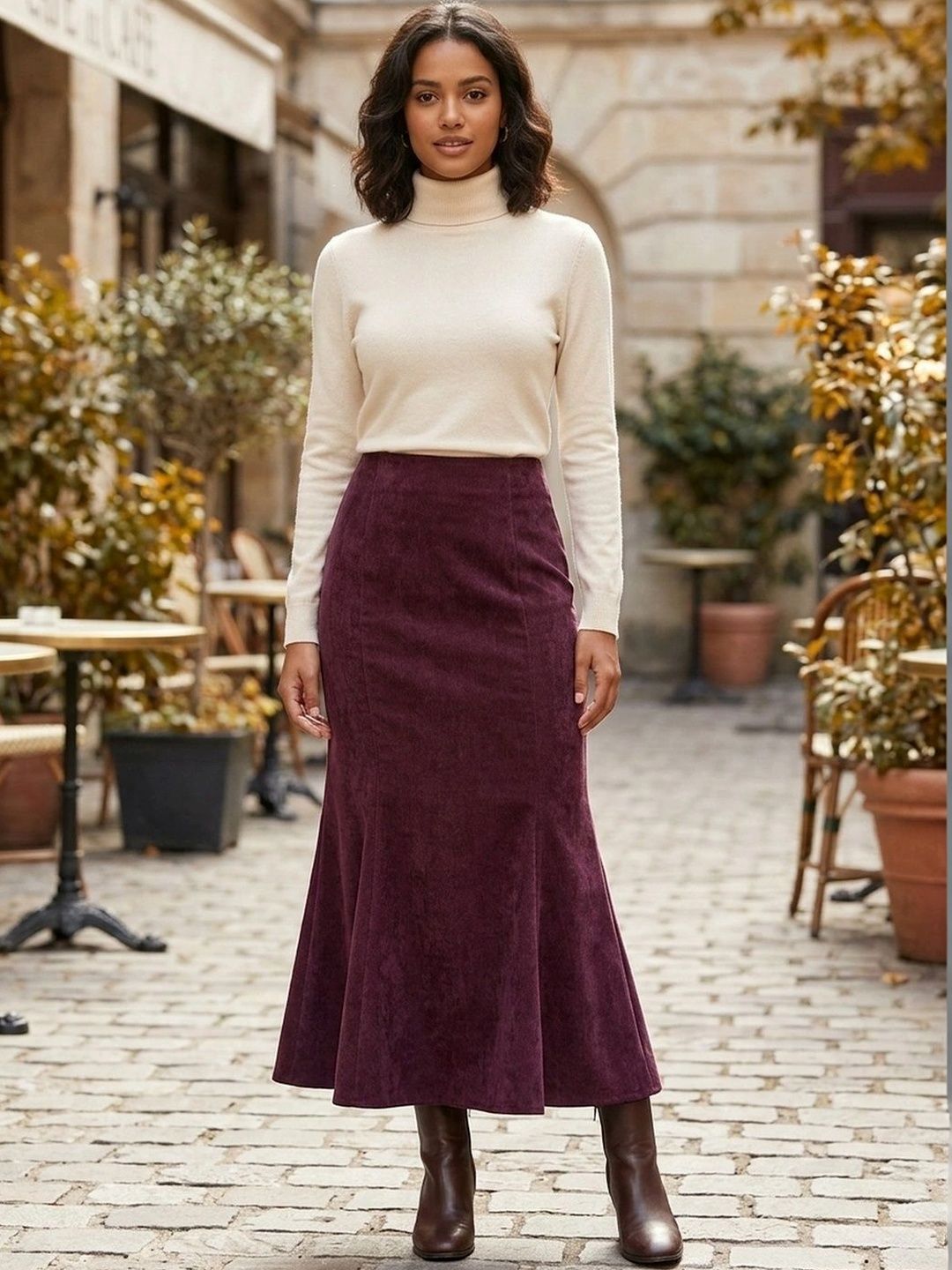 Suo Women Maxi Trumpet Skirt-picture-37