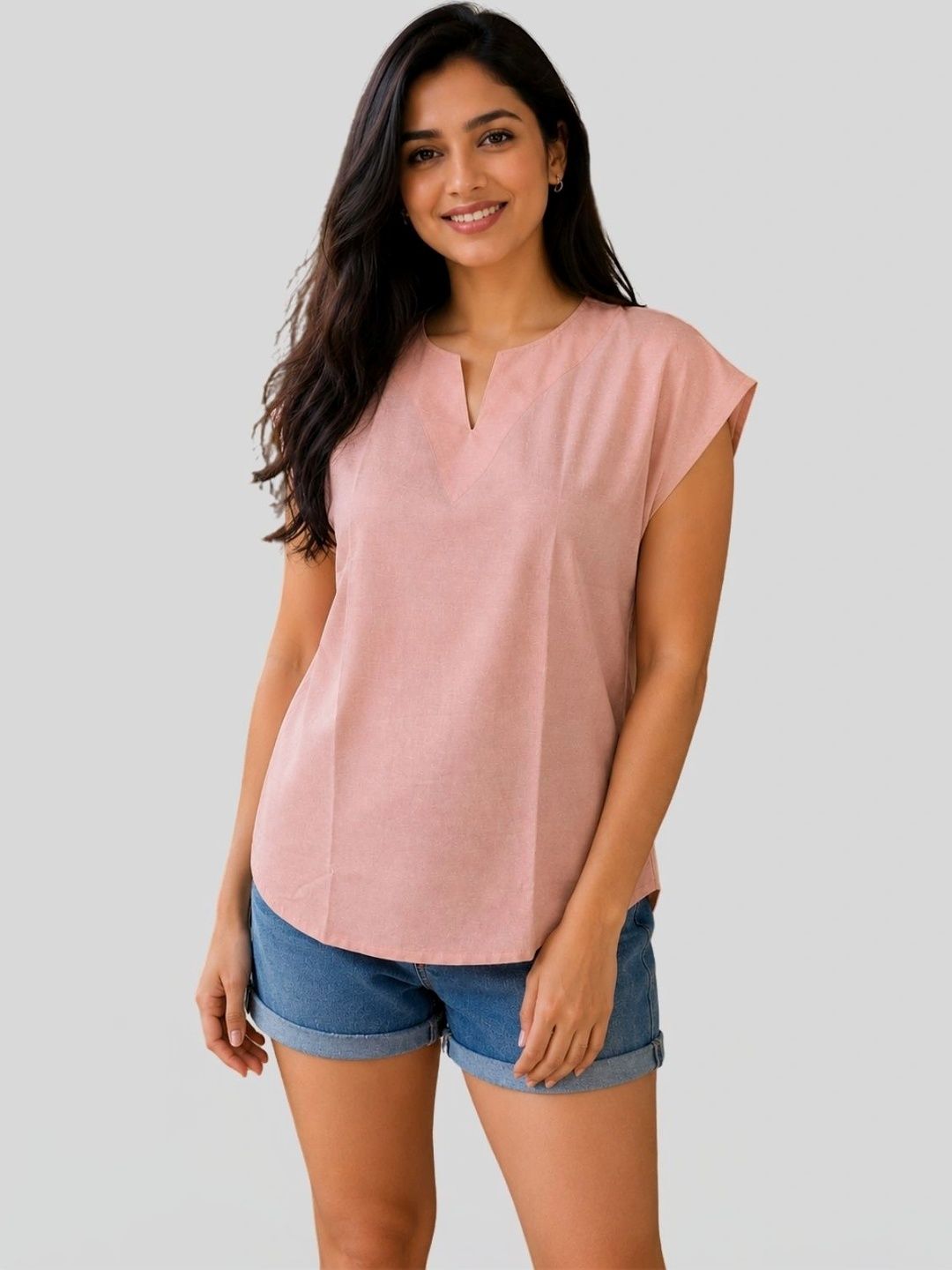 QUACLO Notch Neck Casual Top-picture-26