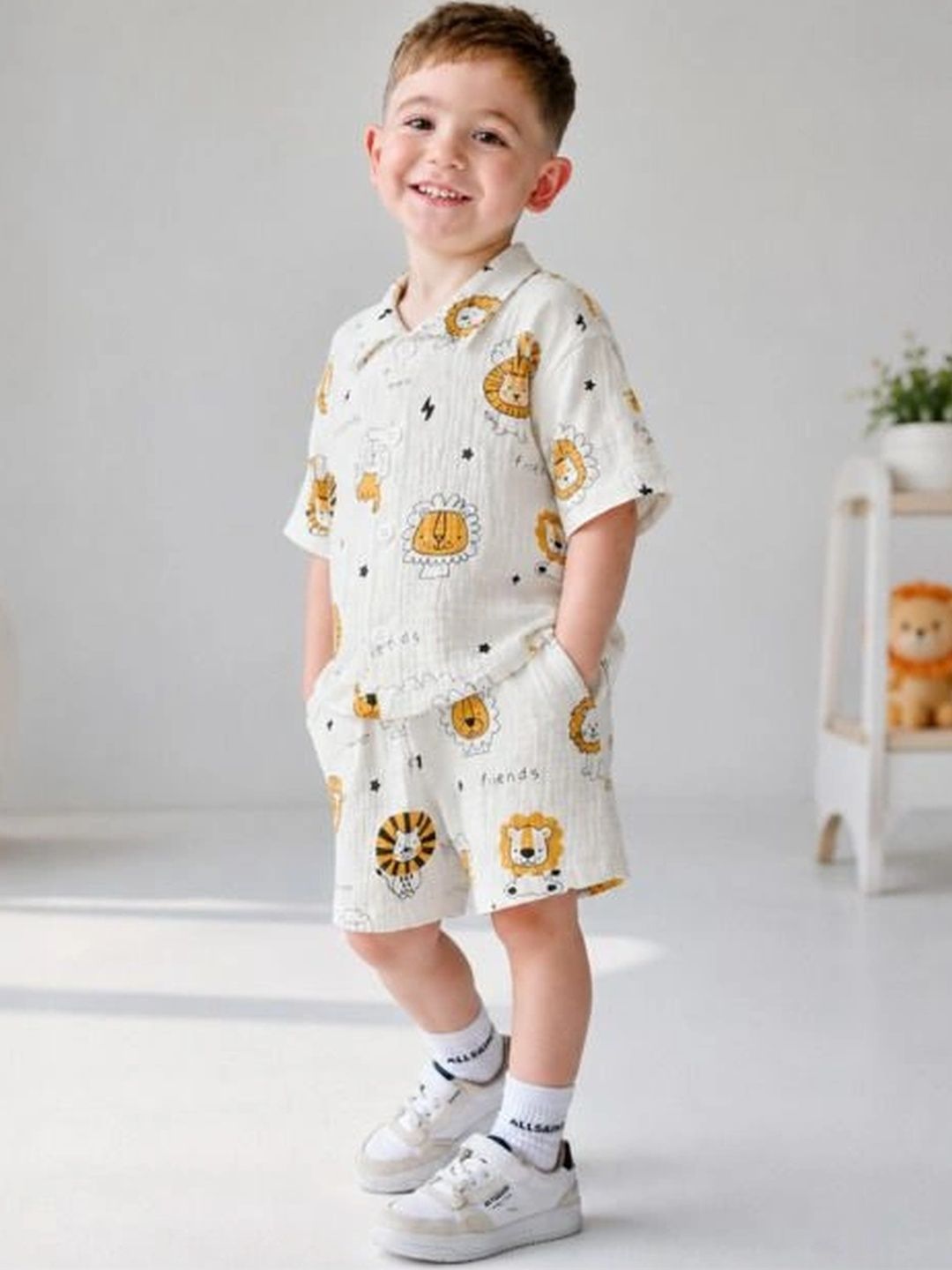 Mornak Boys Printed Shirt with Shorts-image-36