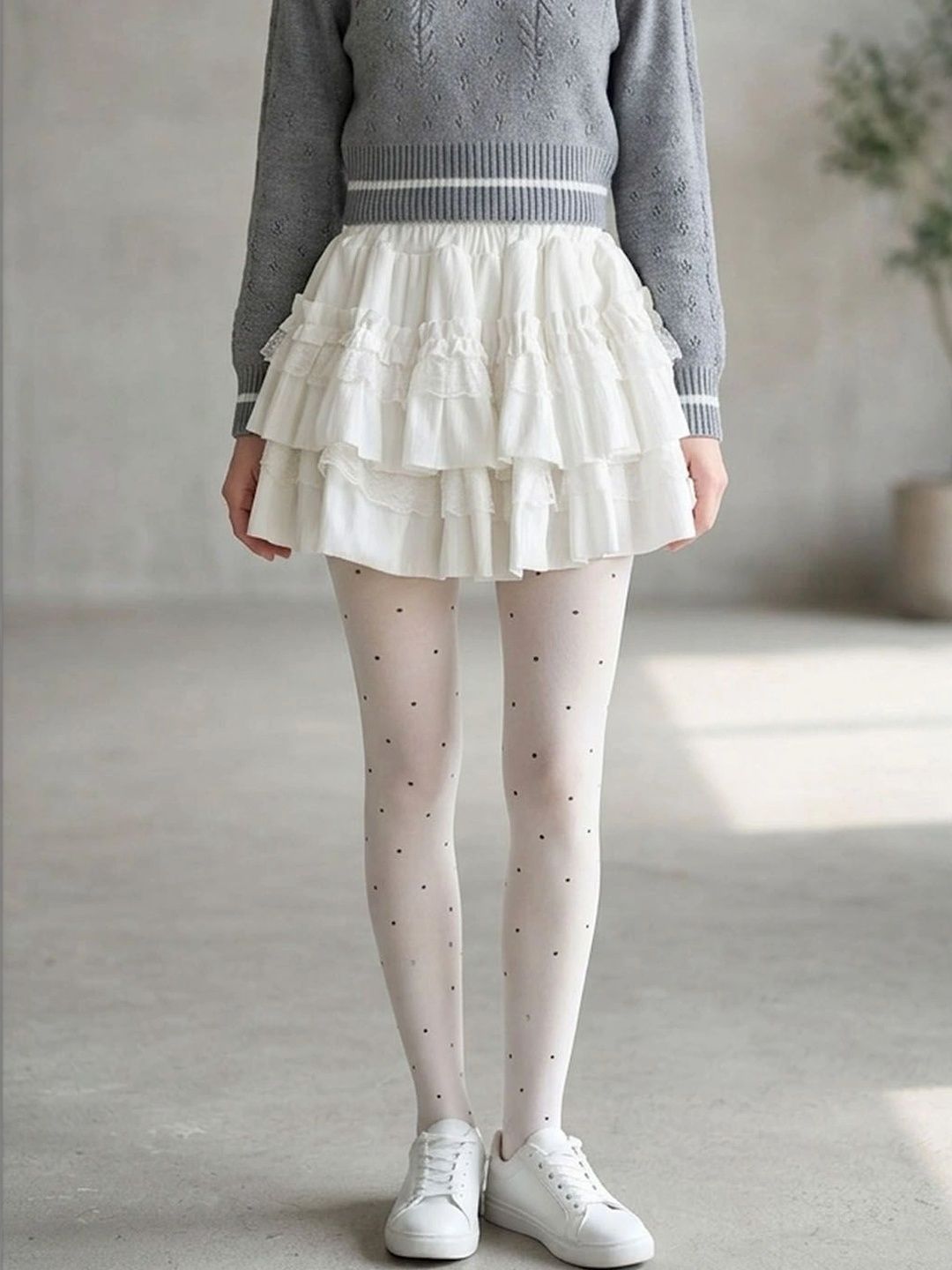 Suo Women Frills Bows and Ruffles Mini Flared Skirt-picture-23