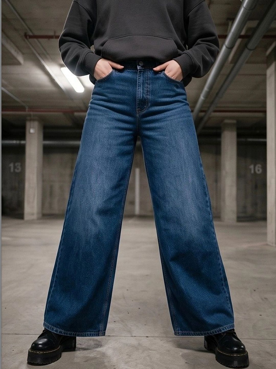 STRV Women Original Wide Leg High-Rise Heavy Fade Stretchable Jeans-picture-48