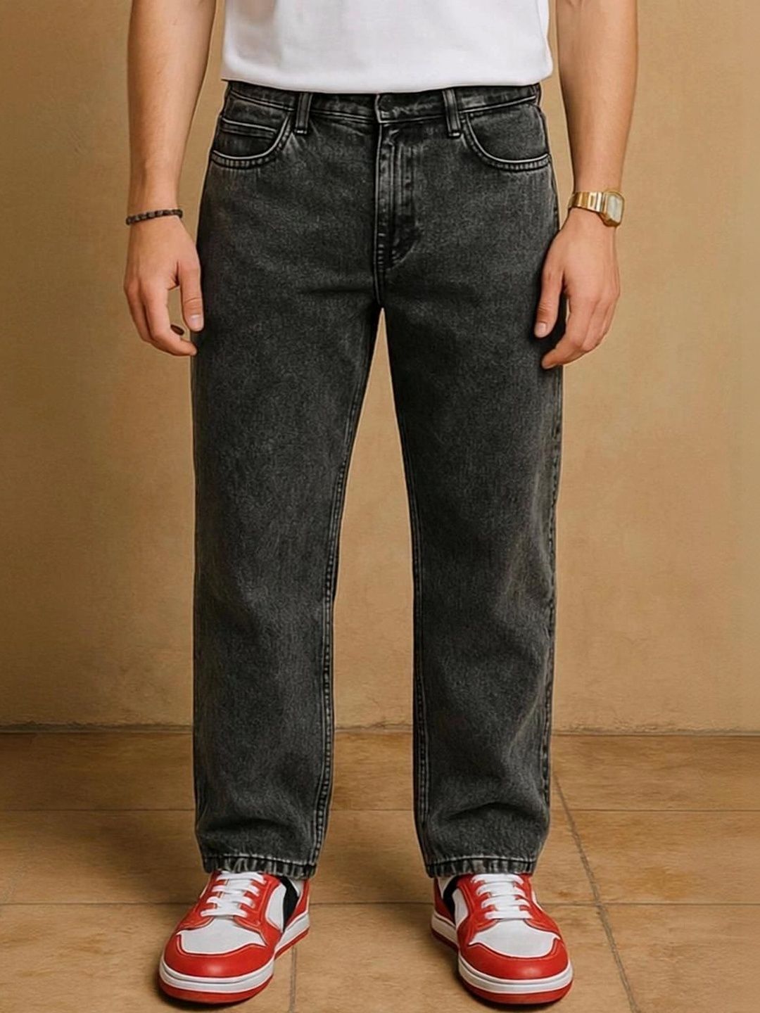 FLAYING Men Relaxed Fit Mid-Rise Jeans-picture-19