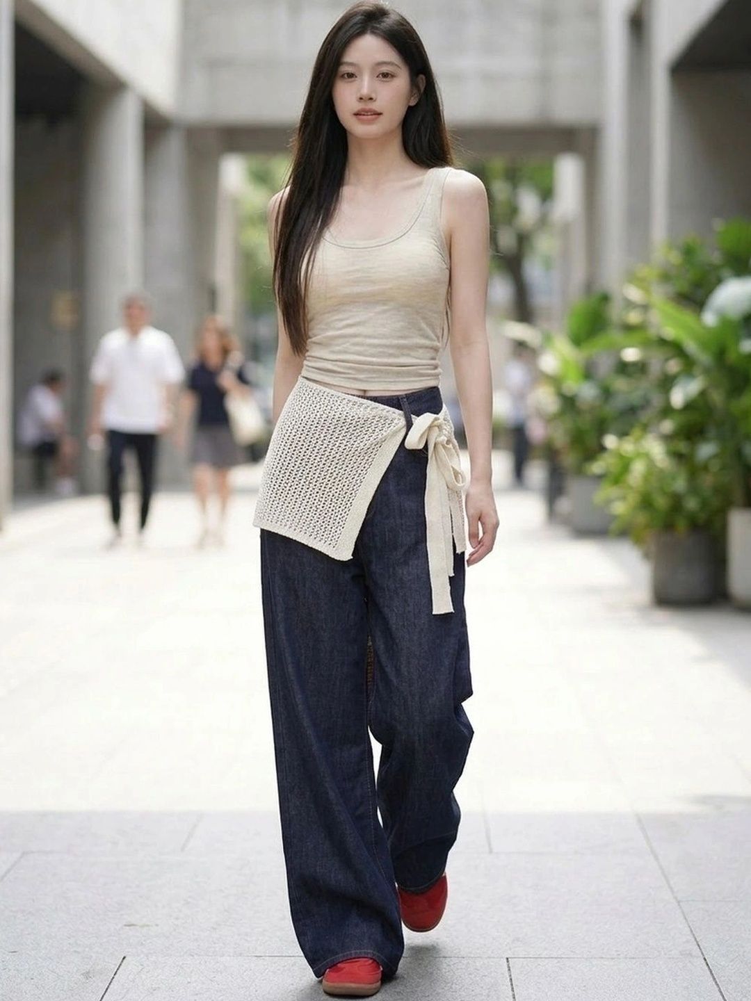 Suo Women Knits Above Knee Wrap Skirt-picture-18