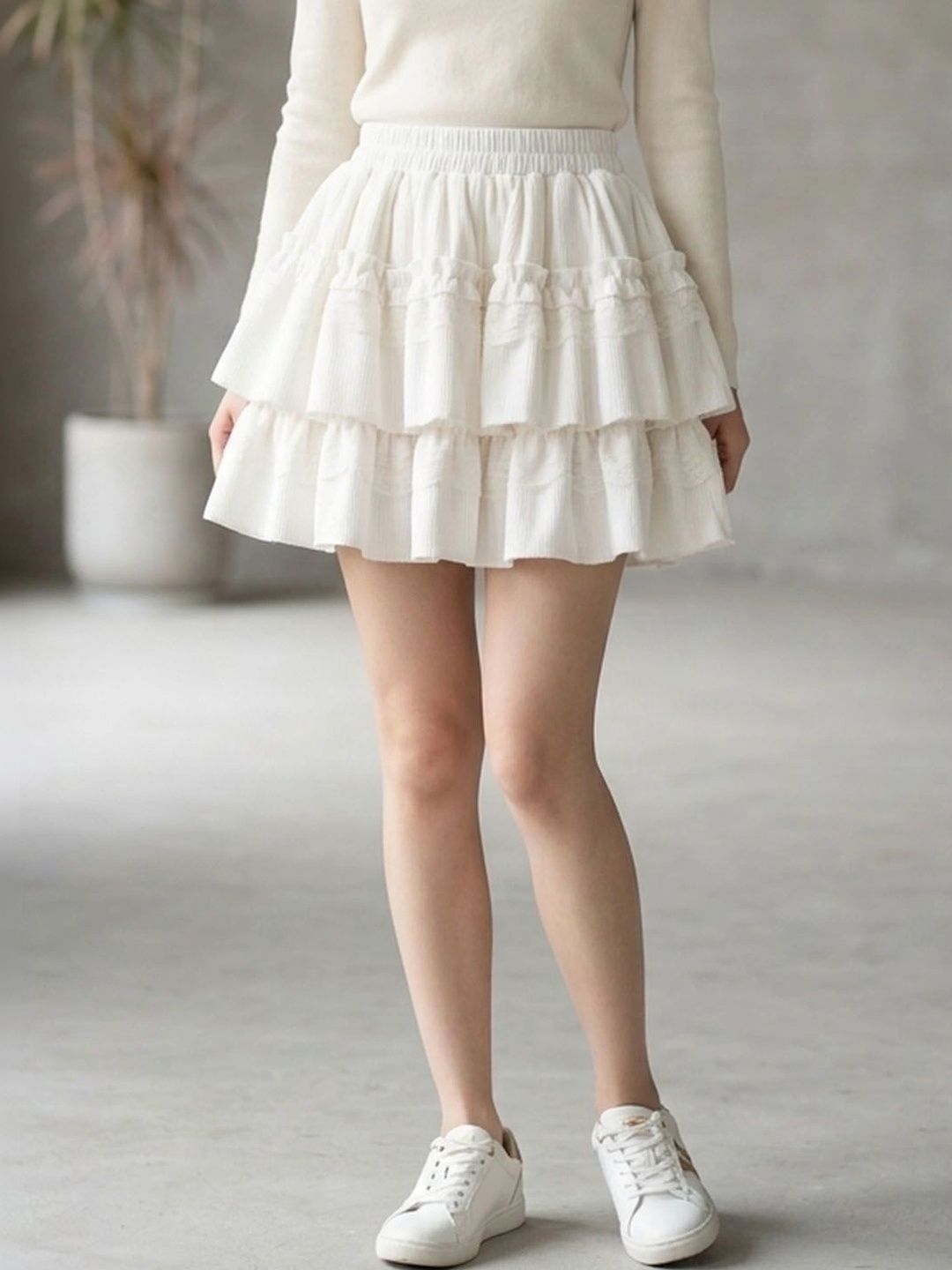 Suo Women Mini Flared Skirt-picture-30