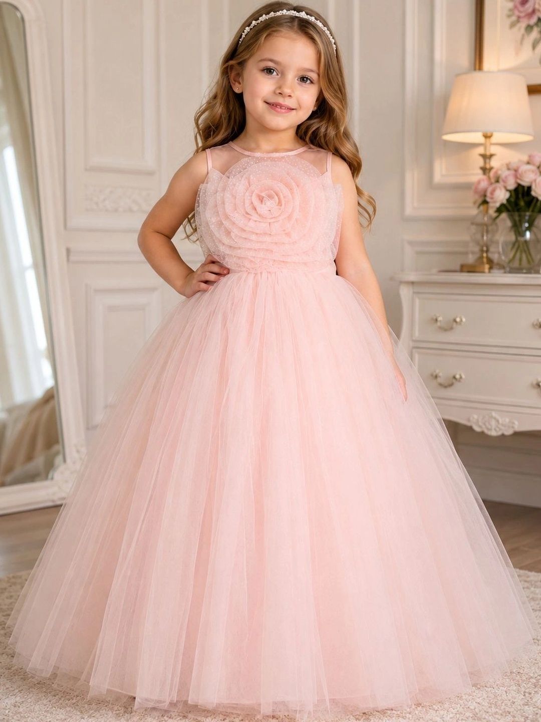 Miss & Chief Ruffled Net Maxi Dress-picture-37