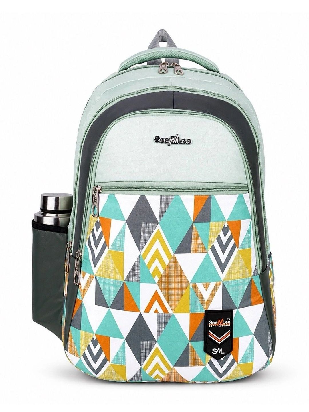 Seenlee Women Geometric Backpack with Compression Straps-image-0