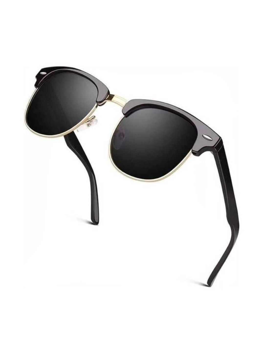 EYELLUSION Women Black Lens & Black Browline Sunglasses with-image-18