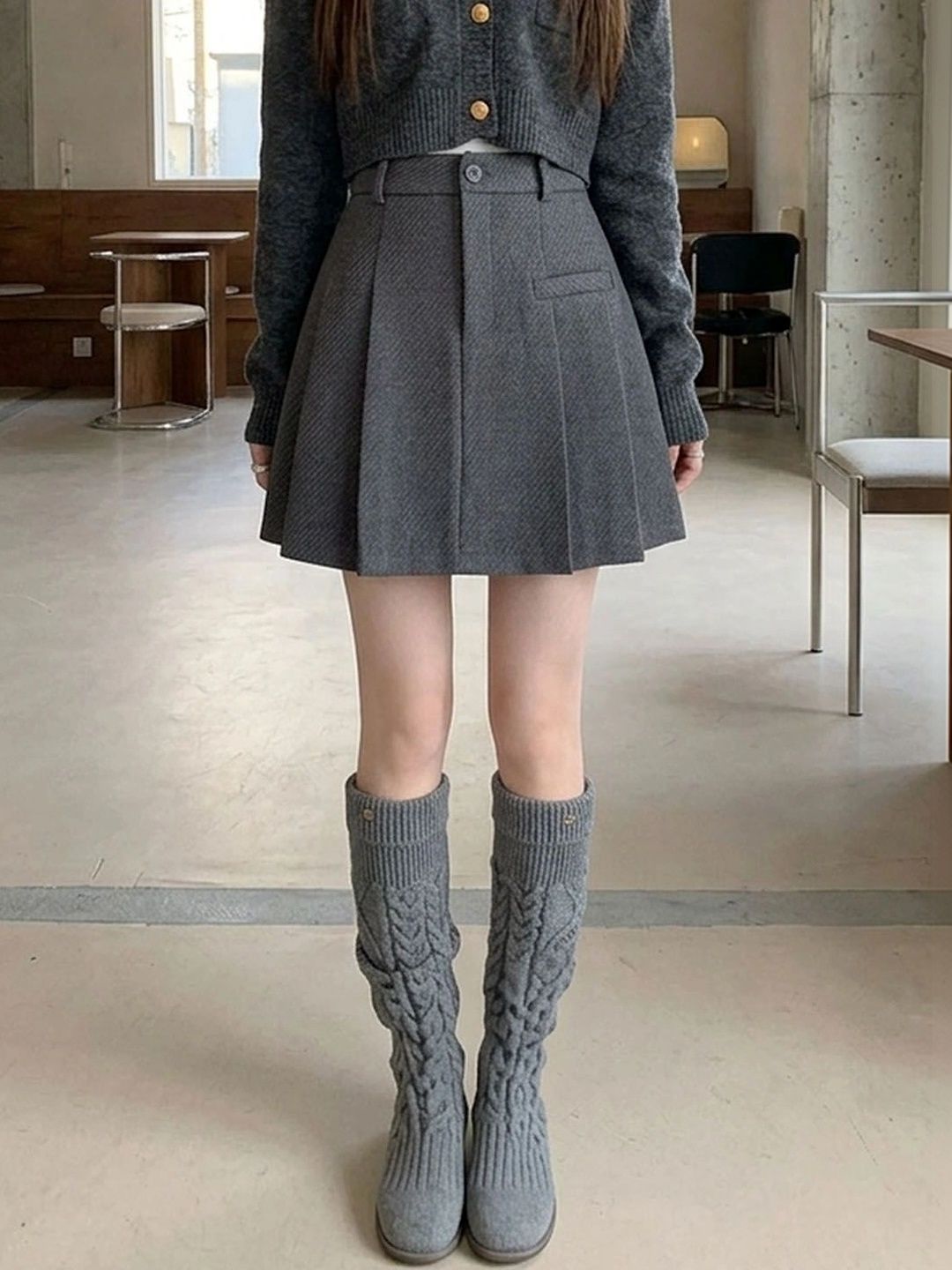 Suo Women Mini Flared Skirt-picture-23