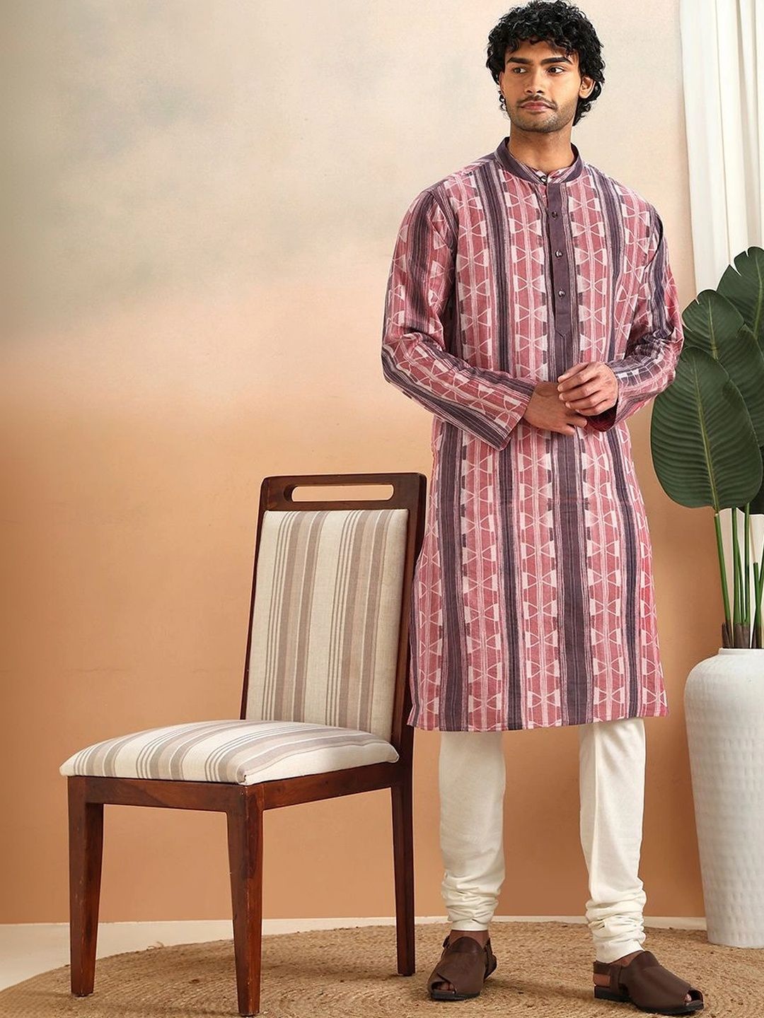 Fabindia Men Geometric Printed Kurta-picture-19