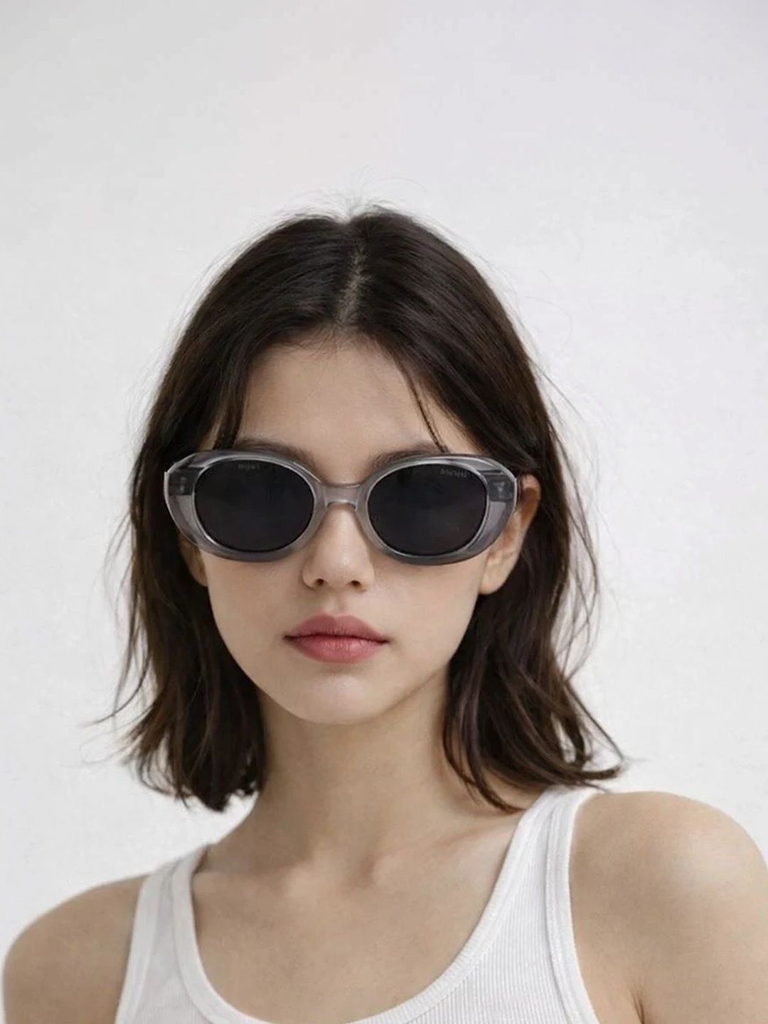 ZAADRAN Unisex Grey Oval Sunglasses with-image-44