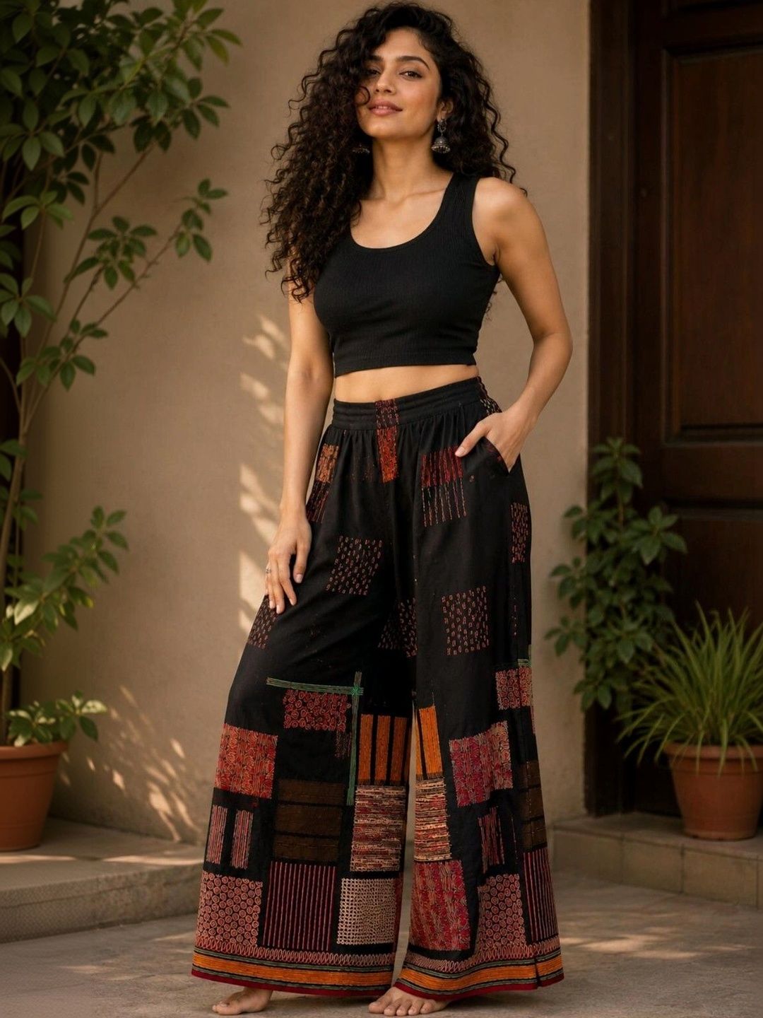 SIMNILSTUDIO Women Ethnic Motifs Printed Ethnic Palazzos-picture-45