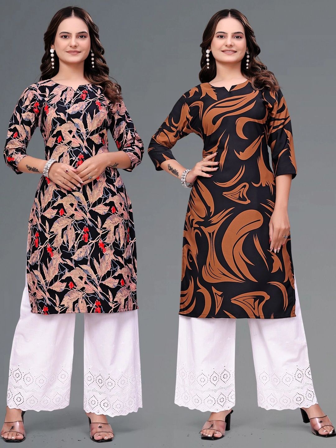 MENFLUENT Floral Printed Pure Crepe Kurti-picture-33