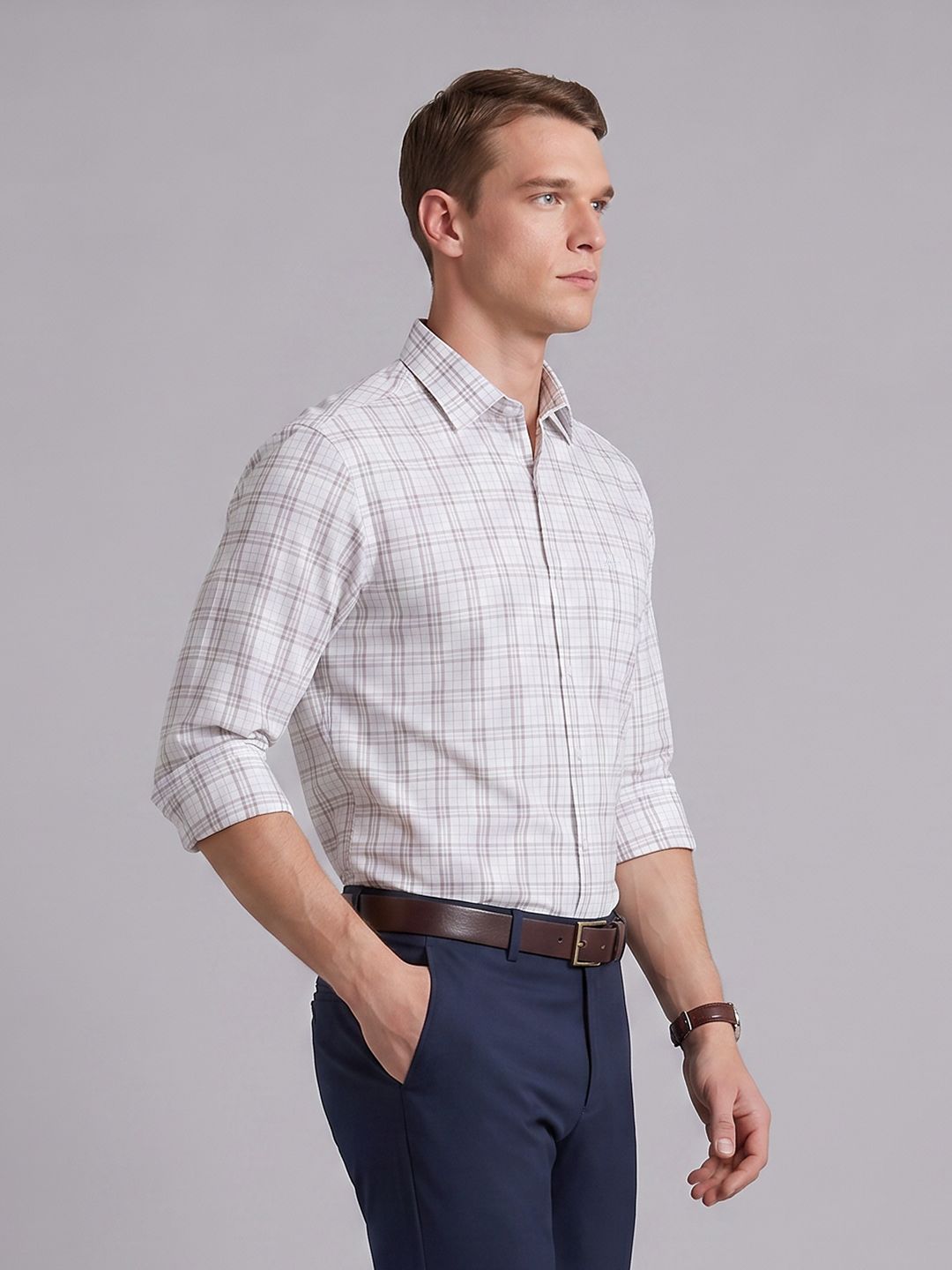 Arrow Slim Fit Checked Formal Shirt-picture-24