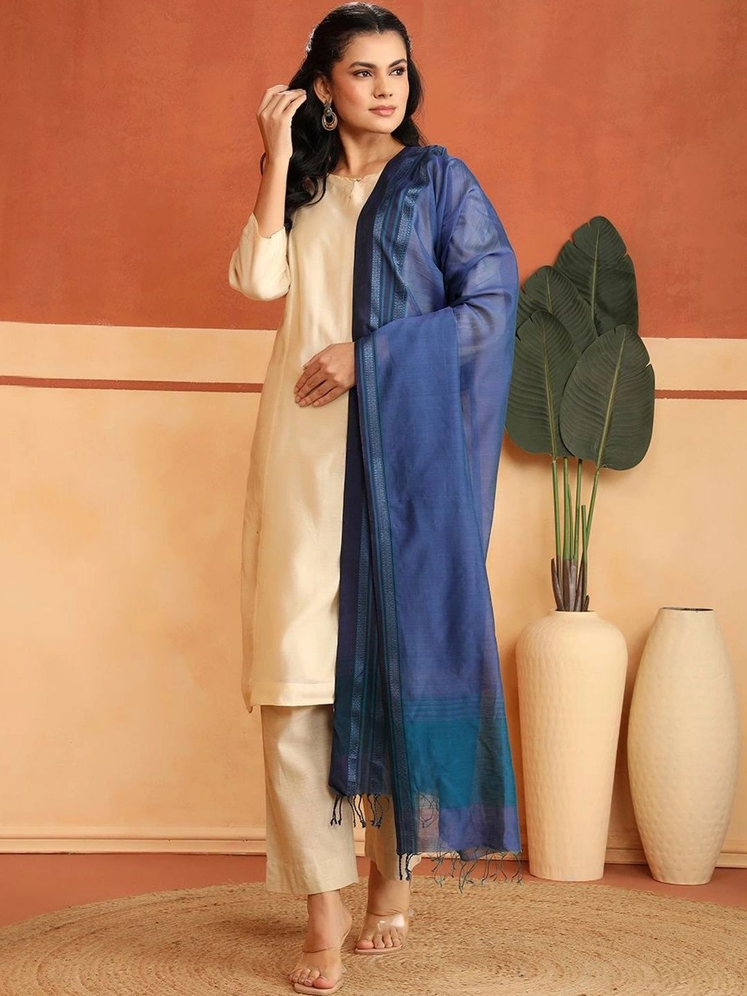 Fabindia Cotton Silk Blend Dupatta-image-5