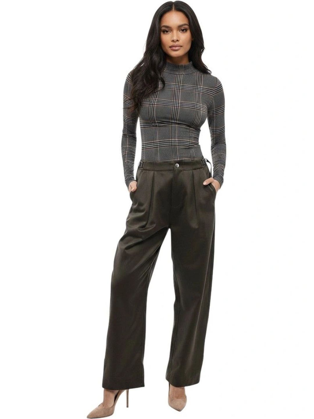 Burberry Dark Green Loose Pleated Pants-picture-14