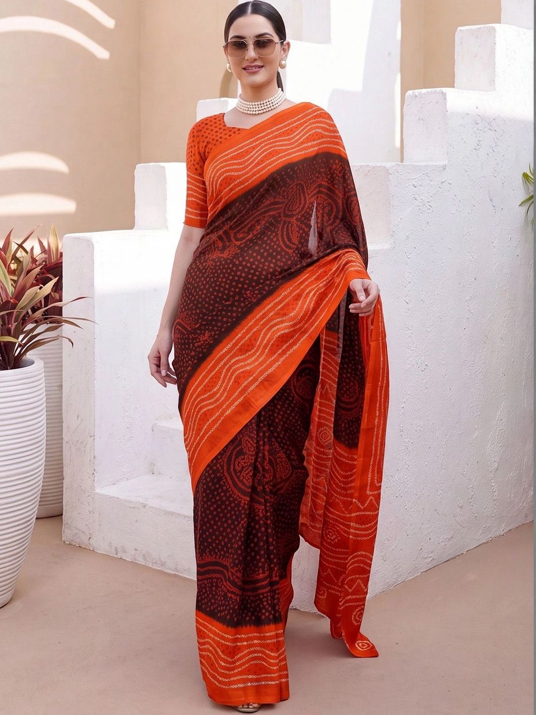 Anouk Bandhani Satin Designer Bandhani Saree-picture-38