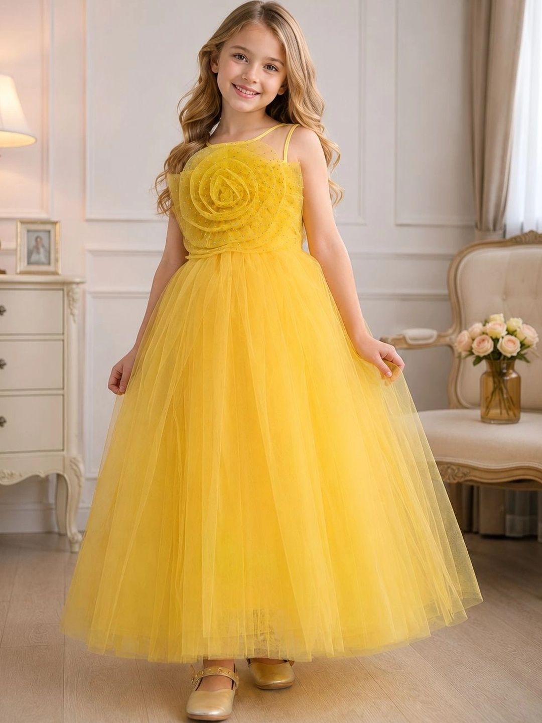 Miss & Chief Ruffled Net Maxi Dress-picture-3
