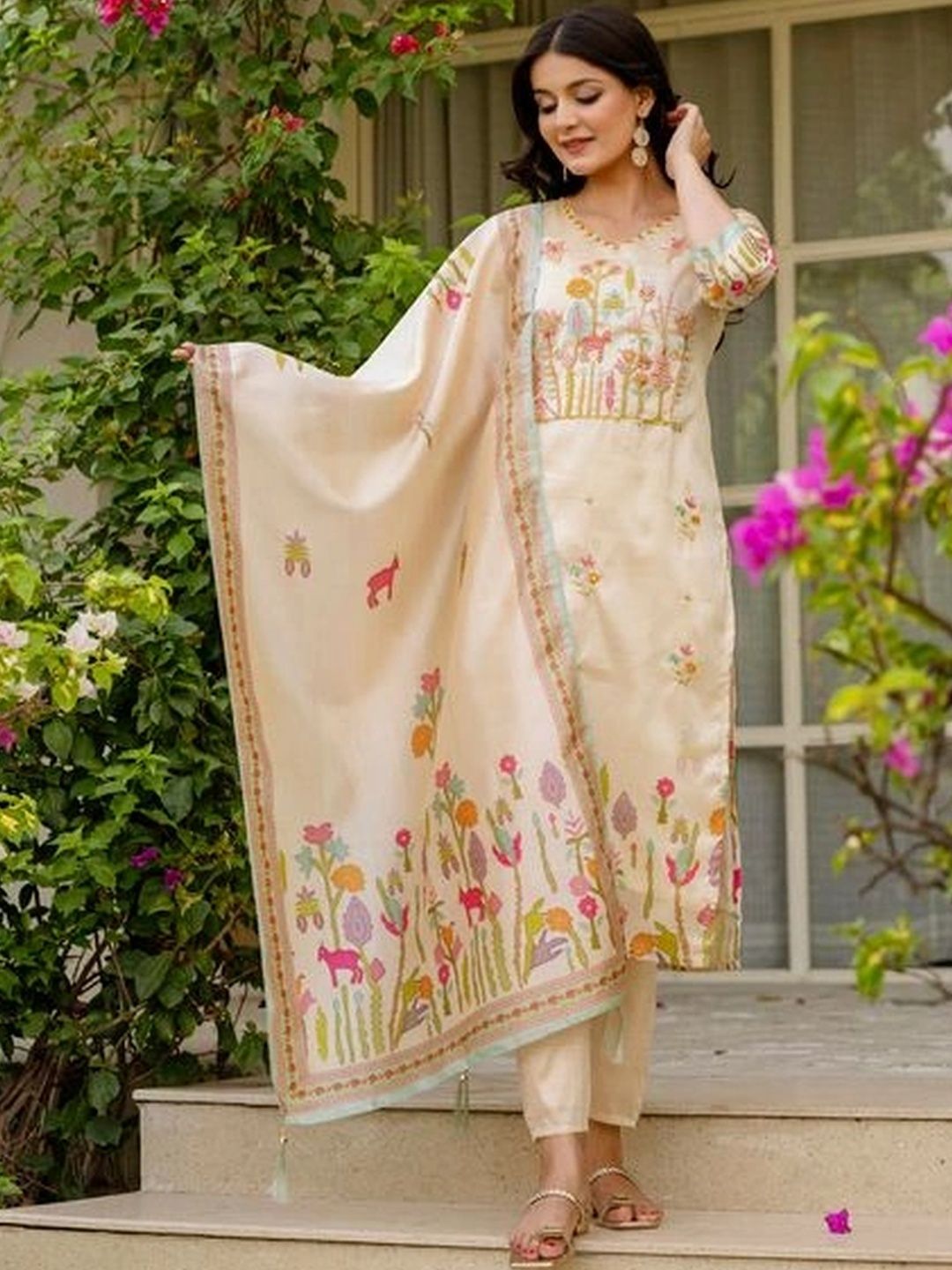 GRINISH Botanical Embroidered Pure Cotton Kurti-picture-26