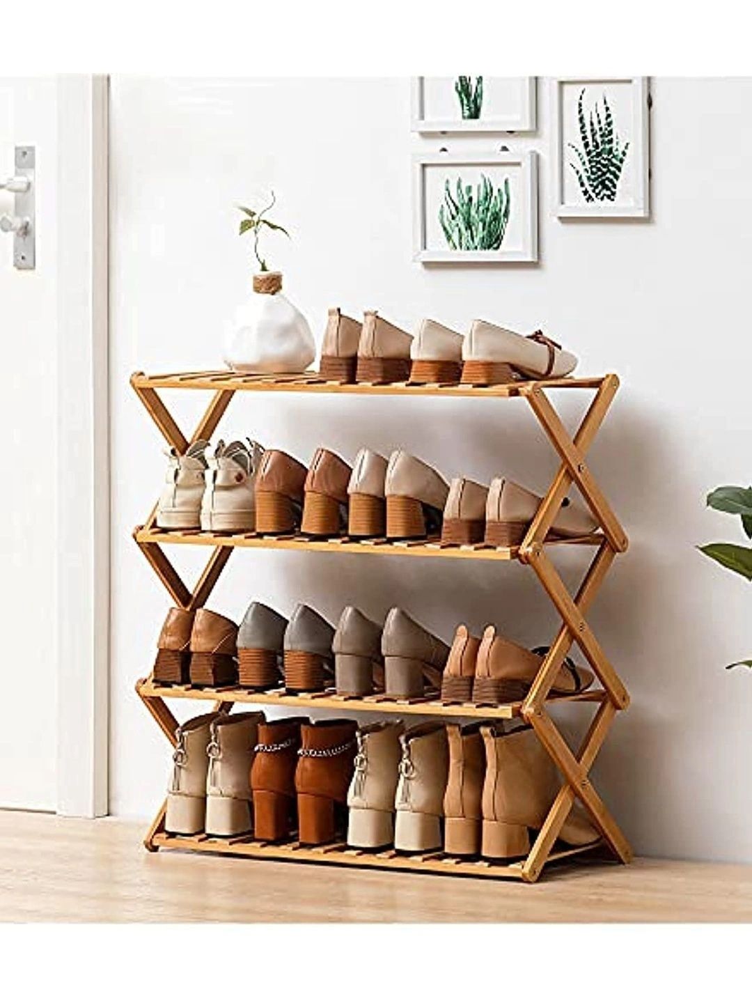 KriShyam 4 Tier Folding Shoe Rack-picture-43