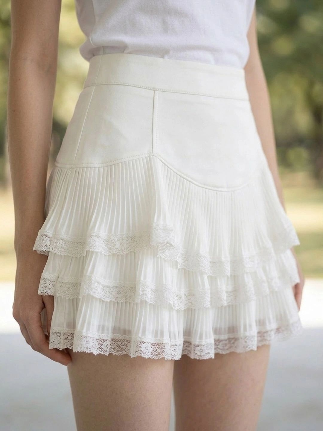 Suo Women Frills Bows and Ruffles Mini Flared Skirt-picture-41