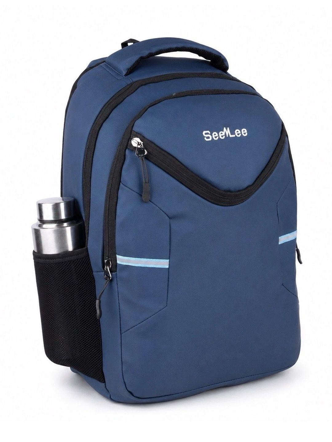 Seenlee Men Brand Logo Contrast Detail Backpack with Compression Straps-image-35
