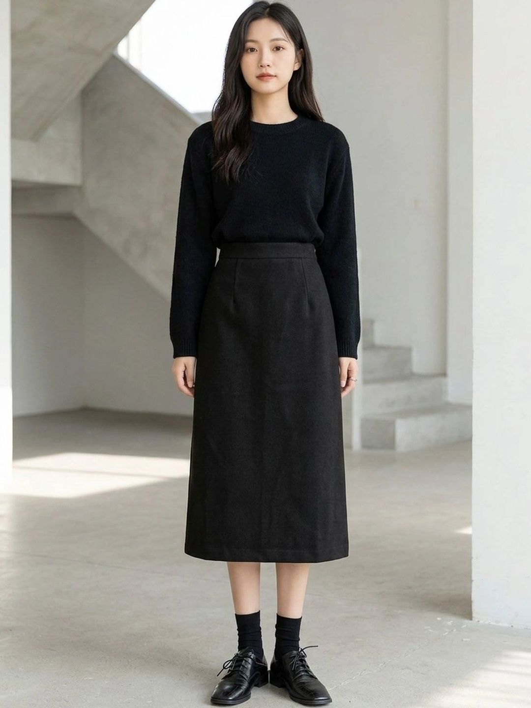 Suo Women Midi A-Line Skirt-picture-39