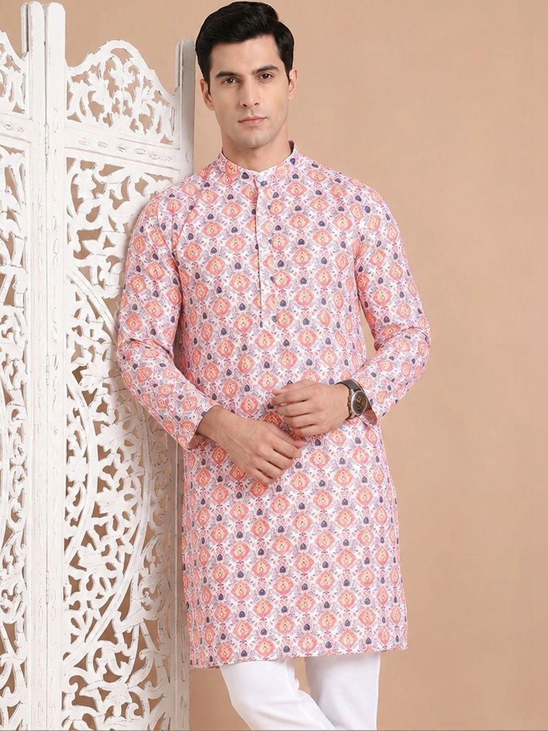 House of Pataudi Men Ethnic Motifs Printed Kurta-picture-55
